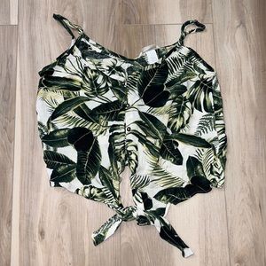 H&M Green Tropical Top